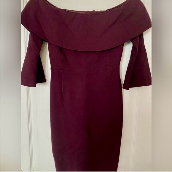 Aritzia Babaton Giovanni Midi Fitted Sheath Dress Deep Plum Size 0 - Picture 4 of 7